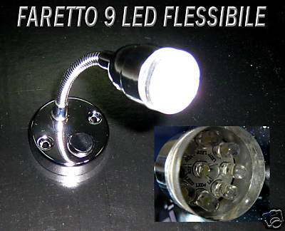 camper Illuminazione LED  Faretto 9 led flessibile
