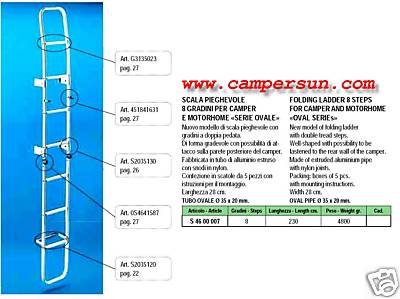 camper Scalette  Scaletta camper 8 gradini universale in alluminio