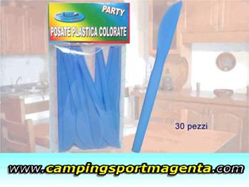 camper Casalinghi  coltelli in plastica azzurri - 30 pezzi