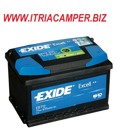 camper Batterie Avviamento, Servizi  Batteria Exide EB1000 Excell 100Ah 